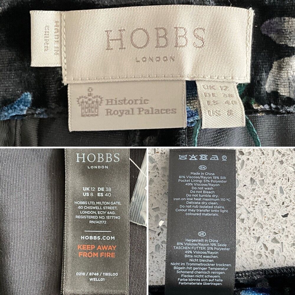 Silk Blend Hobbs Palace Collection Passion Flower Trouser Pants 8 - Picture 9 of 12